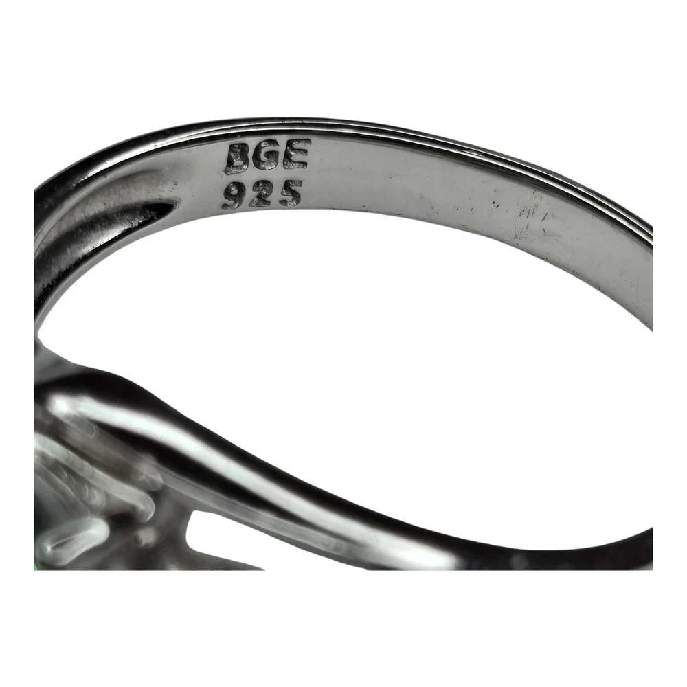 BGE Ring Sterling Silver 925 Size 6.5 Multicolor Mystic Topaz Bypass Band